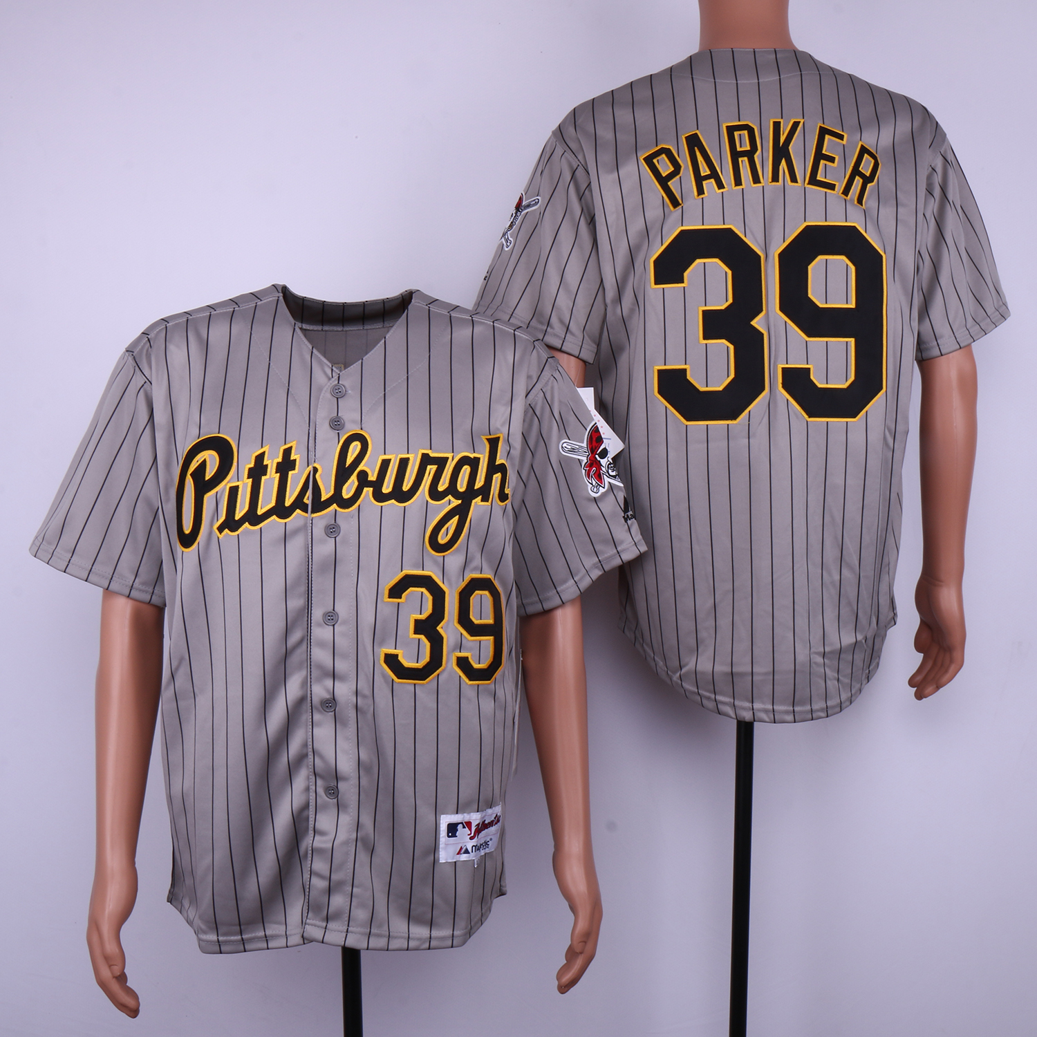 Men Pittsburgh Pirates #39 Parker Grey stripe MLB Jerseys->pittsburgh pirates->MLB Jersey